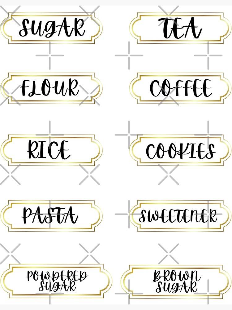 jar-labels-printed-pantry-label-sticker-art-print-for-sale-by-luxuryhaul-redbubble for Blank Cookie Labels Free Printable Jar Labels / Printed Pantry Label / Sticker