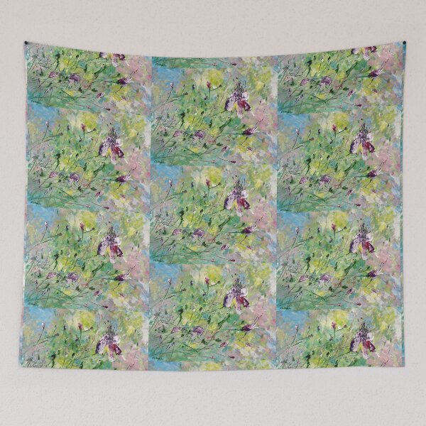Item preview, Original Acrylic Painting, Abstract Spring Flowers Pink and Yellow designed and sold by Elena Schnaider.