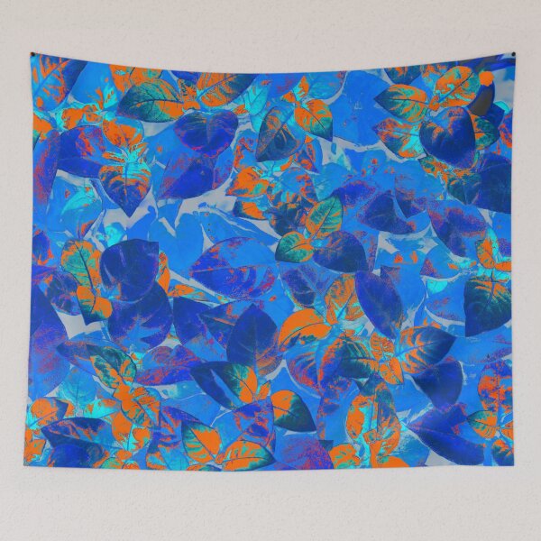 Item preview, Floral Motives With Blue and Orange Decorative Leaves designed and sold by IraNiva.