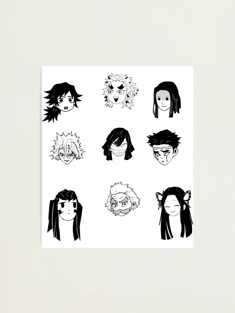 "Demon Slayer Manga Icons Pack" Photographic Print for Sale by