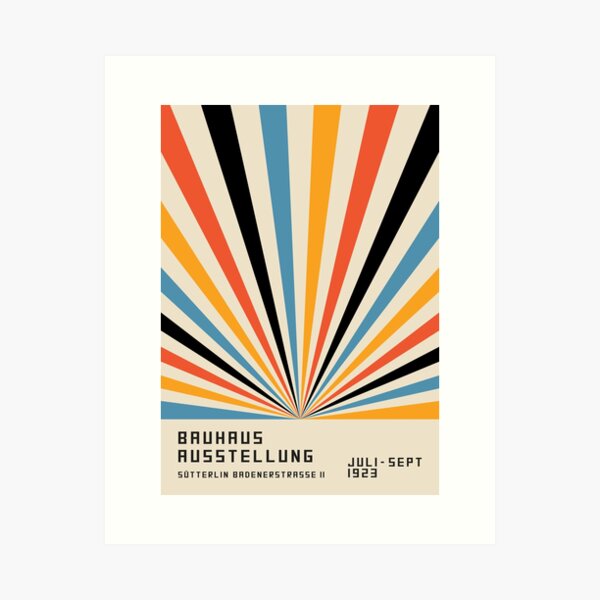 Bauhaus homage Modern Gallery Abstract Colorful Stripes Print Art Print