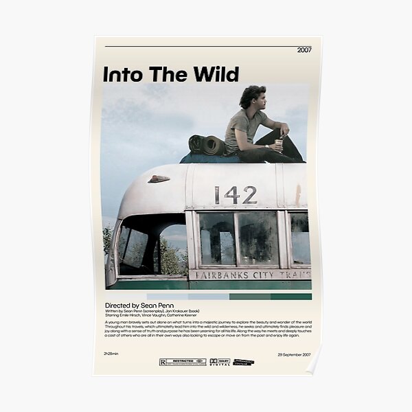Into The Wild Poster | Sean Penn, Minimalist Movie Poster, Vintage Retro Art Print, Custom Poster, Wall Art Print, Home Decor Poster