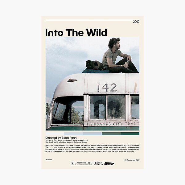 Into The Wild Poster | Sean Penn, Minimalist Movie Poster, Vintage Retro Art Print, Custom Poster, Wall  Art Print, Home Decor Photographic Print
