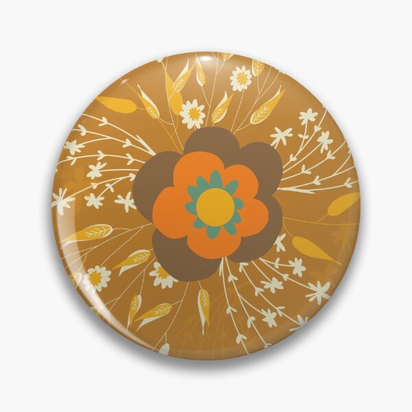 Item preview, Retro Flower Cottage Mustard designed and sold by susycosta.
