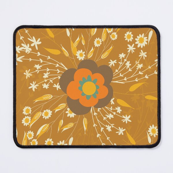 Item preview, Retro Flower Cottage Mustard designed and sold by susycosta.