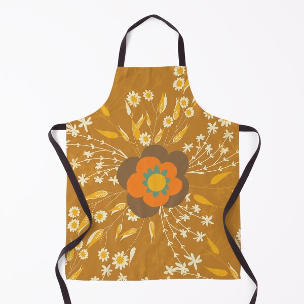 Item preview, Retro Flower Cottage Mustard designed and sold by susycosta.