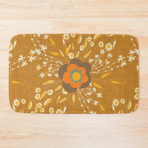 Item preview, Retro Flower Cottage Mustard designed and sold by susycosta.