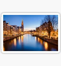 Winter sunset in Amsterdam Sticker