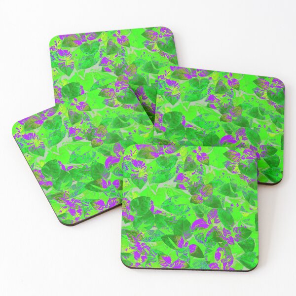 Item preview, Floral Motives With Green and Blueish Purple Decorative Leaves designed and sold by IraNiva.