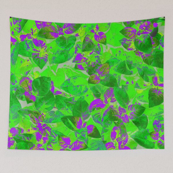 Item preview, Floral Motives With Green and Blueish Purple Decorative Leaves designed and sold by IraNiva.