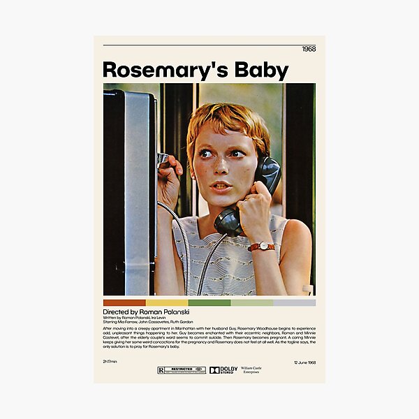 Rosemary's Baby Poster | Roman Polanski, Minimalist Movie Poster, Vintage Retro Art Print, Custom Poster, Wall Art Print Photographic Print