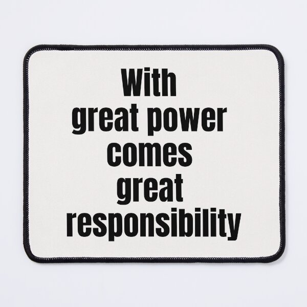 Item preview, With Great Power Comes Great Responsibility. Text only design designed and sold by JellyBeenzz.