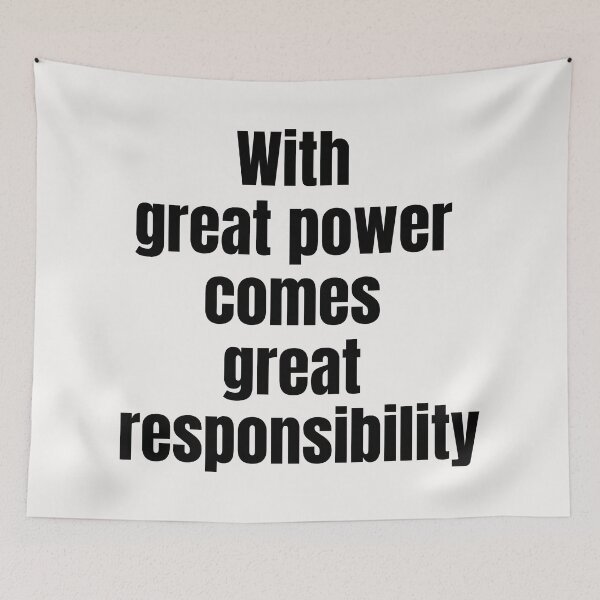 Item preview, With Great Power Comes Great Responsibility. Text only design designed and sold by JellyBeenzz.