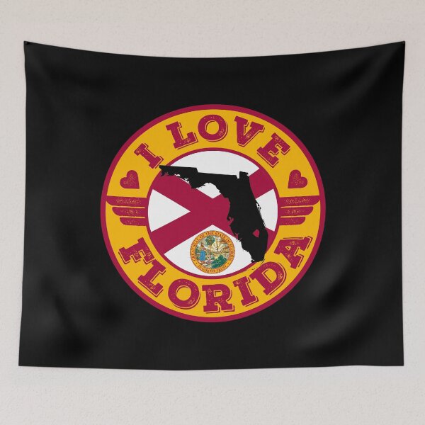 Artikelvorschau, Ich liebe Florida State Map und Flagge entworfen und verkauft von Worldesigns by Artsiren.