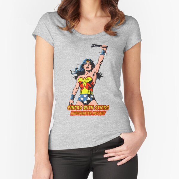 Underwater Hockey Chicks With Sticks Fitted Scoop T-Shirt
