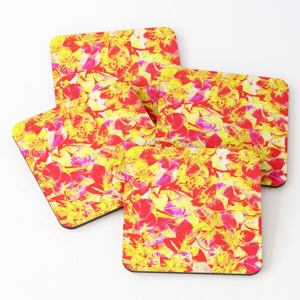 Item preview, Floral Motives With Red, Dark Purple, and Yellow Decorative Leaves designed and sold by IraNiva.