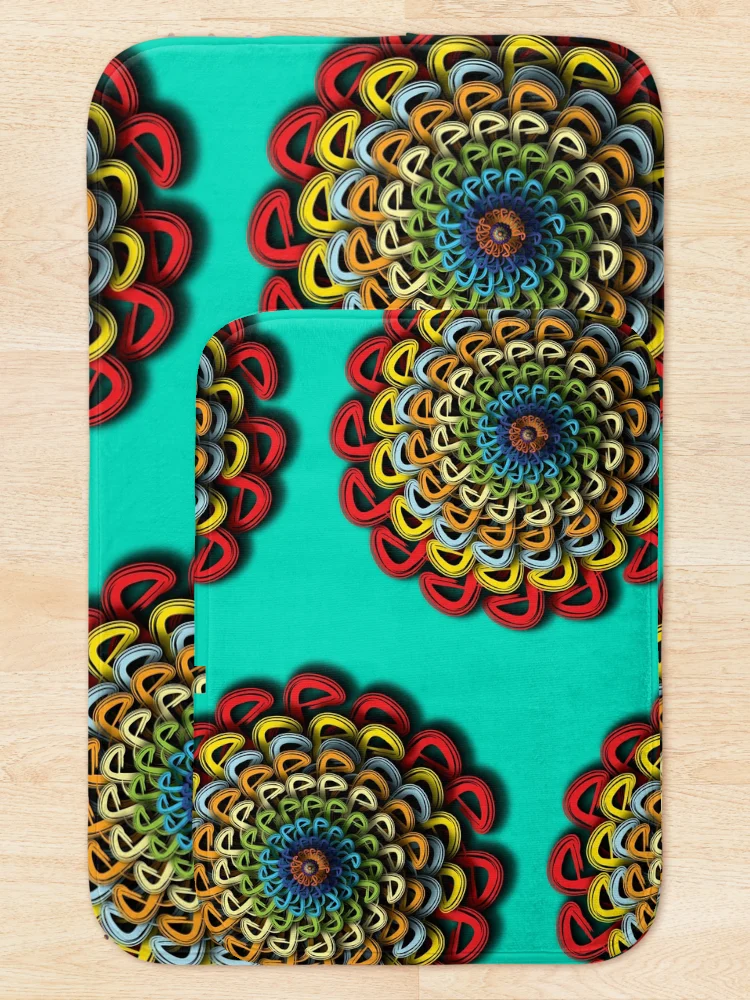 Thumbnail 5 of 6, Bath Mat, Infinite flower designed and sold by InfinitePathArt.