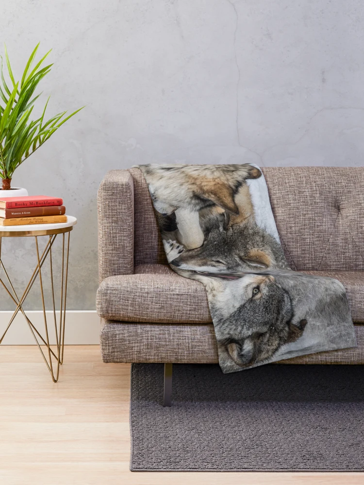 Thumbnail 2 of 6, Throw Blanket, Timber Wolves Playing designed and sold by WolvesOnly.