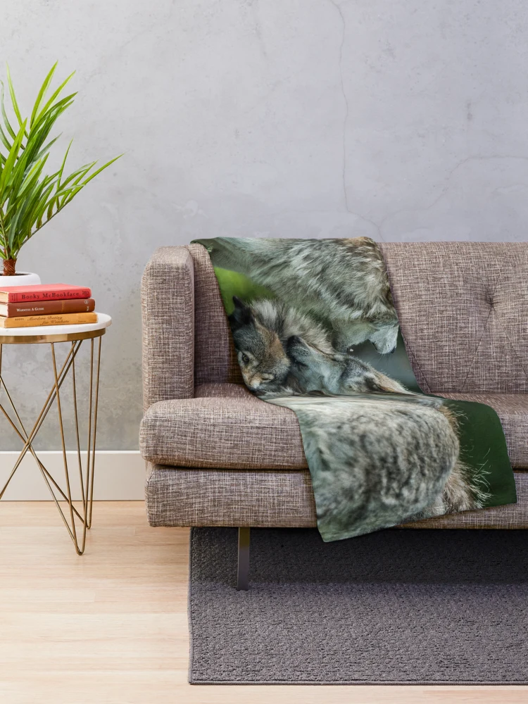 Thumbnail 2 of 6, Throw Blanket, Timber Wolves Playing designed and sold by WolvesOnly.