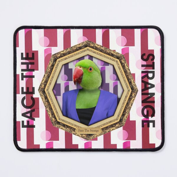 Item preview, Green Parakeet Woman in Vintage Frame designed and sold by FaceTheStrange.