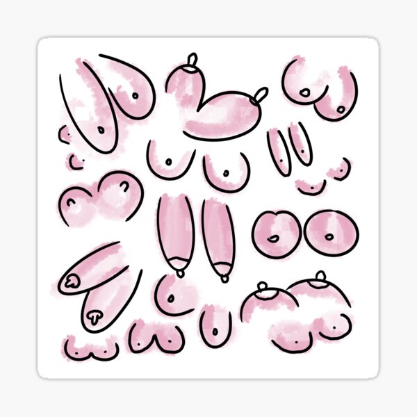 Digitally handdrawn pattern of woman breasts. boob tit pattern black  linework ans pink Zipper Pouch for Sale by Laura Ioana V