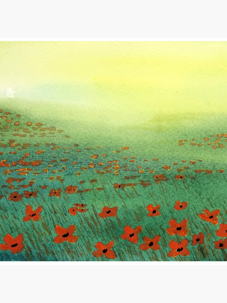 Thumbnail 4 of 4, Clock, Poppy Field designed and sold by Pat Elliott.