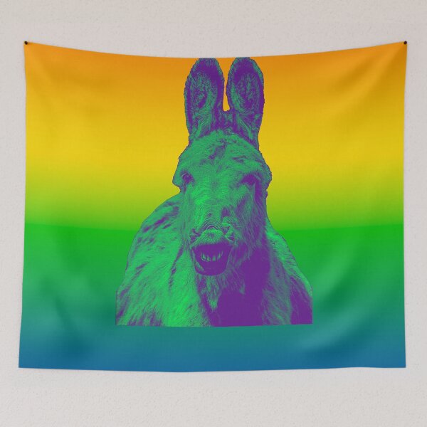 Artikelvorschau, Gay Pride lächelnder Esel entworfen und verkauft von Manimal-Merch.