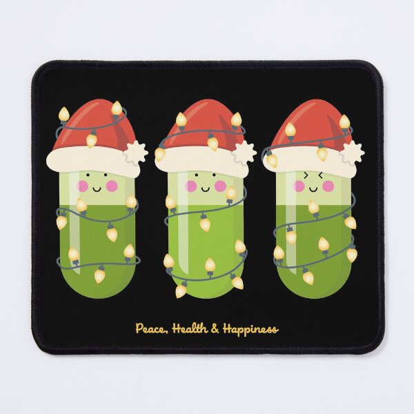 Item preview, Peace, health and happiness: Cute dressed up pills christmas greeting designed and sold by Eenig.