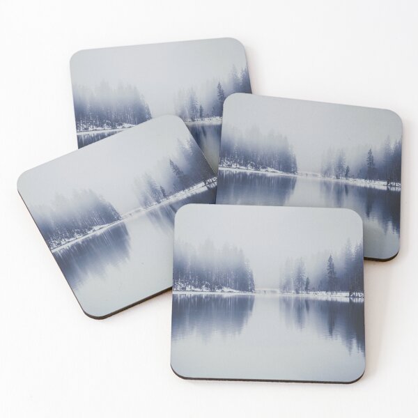 Item preview, Enchanted Snowy Winter Forest And Lake Landscape designed and sold by Simi2020.
