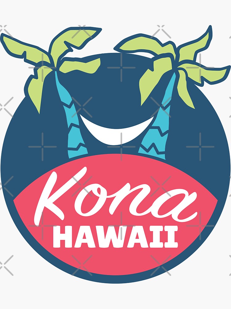 "Kona Hawaii Hammock Kona Hawaiian Palm Trees" Sticker for Sale by