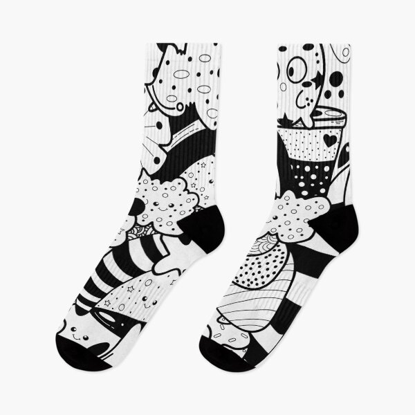 Item preview, Black and white mushroom, heart and donat designed and sold by Cheni-Yathri.