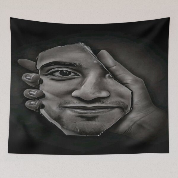 Item preview, Reflected face in broken mirror in hand designed and sold by Mo2mo.