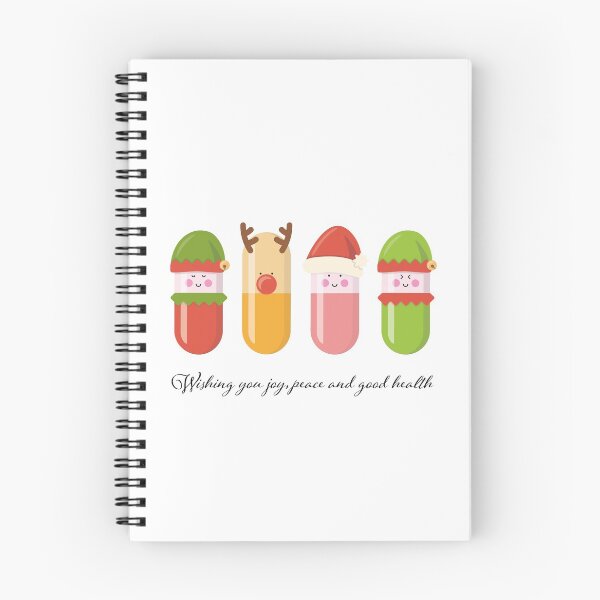 Item preview, Wishing you joy, peace and good health. Cute dressed up pills christmas greeting designed and sold by Eenig.