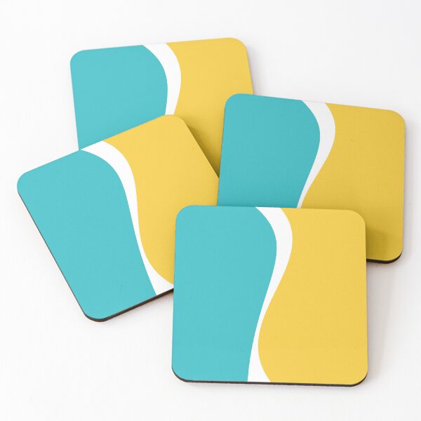 Item preview, Simple Waves 2 - Turquoise and Yellow designed and sold by LAEC-Shop.