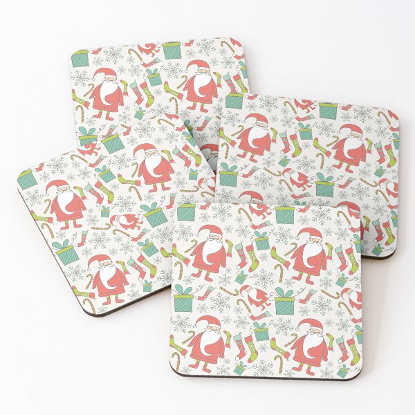 Item preview, Santa Pattern with Stockings, Christmas Gifts, and Winter Snowflakes designed and sold by PeppermintCreek.
