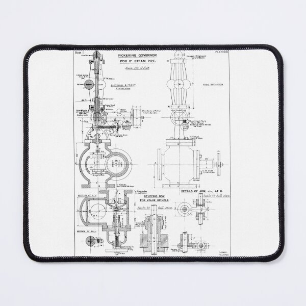 Item preview, Vintage drawing of steam engine governor from an Edwardian textbook on technical drawing. designed and sold by Random Railways.