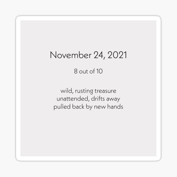 daily haiku November 24 Sticker
