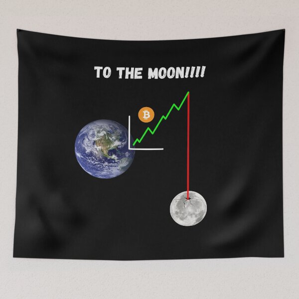 Item preview, To the moon, funny bitcoin, crypto design designed and sold by Digital360World.