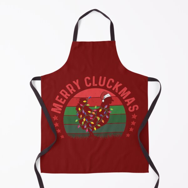 Item preview, Cute Funny MERRY CLUCKMAS Retro Sunset Chicken Wrapped in Christmas Lights Wearing Santa Hat Chicken Christmas Pun designed and sold by zenturtlemerch.