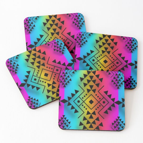 Item preview, Light Blue / Yellow / Pink / Black Geometric Native Print designed and sold by JMWCD.