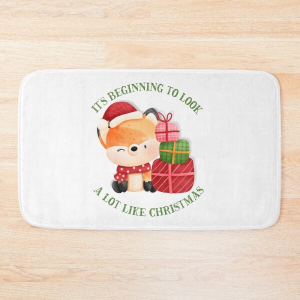 Item preview, Cute Fox Wearing Santa Hat and Christmas Gifts designed and sold by JanesCreations.