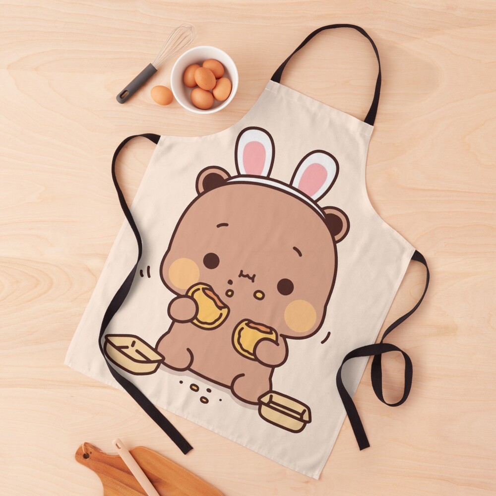 mochi brownie bear and baby panda Apron