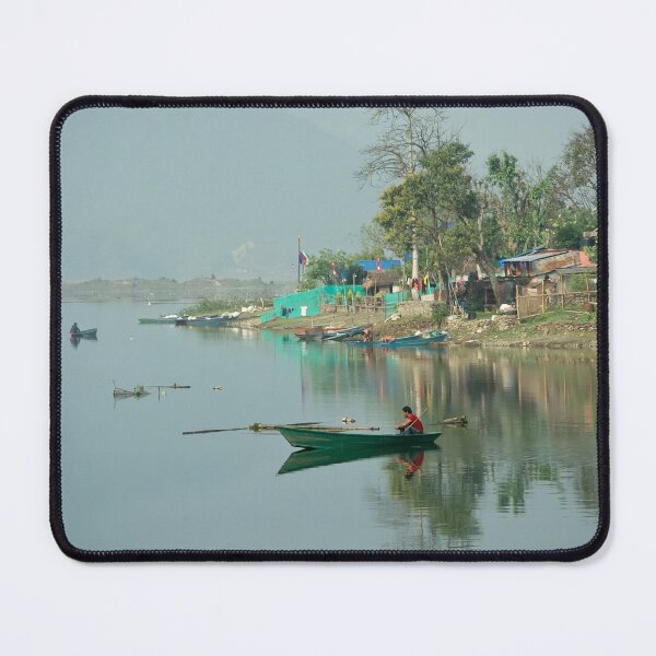 Item preview, Fishing boat on Phewa Tal designed and sold by Christine Hosey.