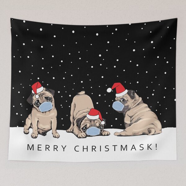 Item preview, Christmask Pugs - Funny Christmas Design designed and sold by REApparelCo.