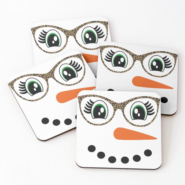 Item preview, Snowman Face Carrot Nose Eyelashes Leopard Glasses Christmas designed and sold by Tatus Brinal.