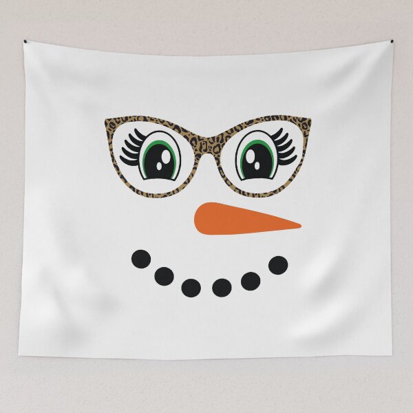 Item preview, Snowman Face Carrot Nose Eyelashes Leopard Glasses Christmas designed and sold by Tatus Brinal.