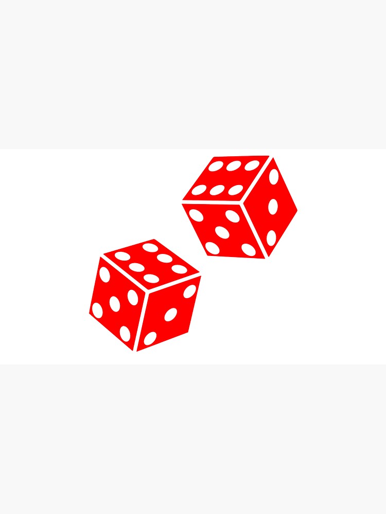 LUCKY. DOUBLE SIX. DICE, RED DICE, Throw the Dice, Casino, Game, Gamble, CRAPS, on BLACK. by TOMSREDBUBBLE
