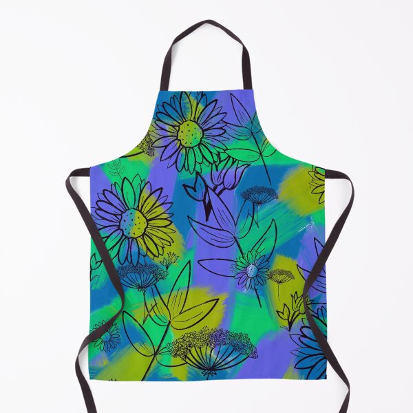 Item preview, Blue Green Paintbrush Florals designed and sold by DesignsByJaycee.