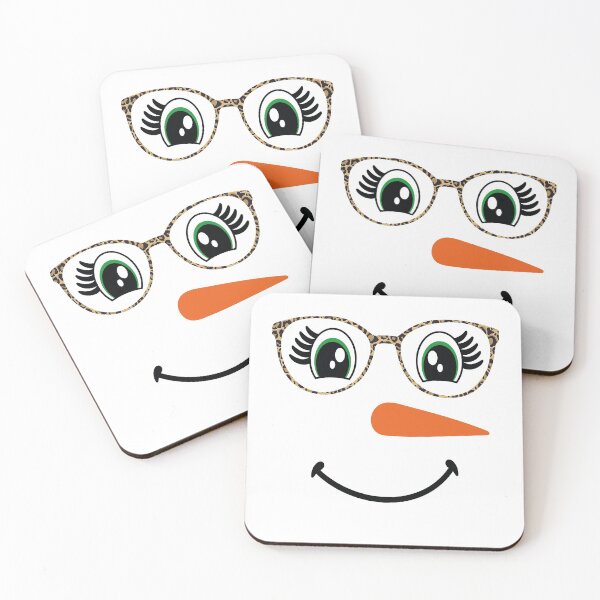 Item preview, Snowgirl Face Carrot Nose Eyelashes Leopard Glasses Christmas designed and sold by Tatus Brinal.