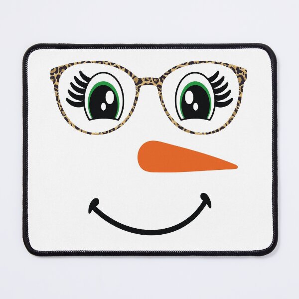 Item preview, Snowgirl Face Carrot Nose Eyelashes Leopard Glasses Christmas designed and sold by Tatus Brinal.